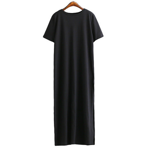 Women’s Casual Long Black Cotton Dress | Infinity Bazaar