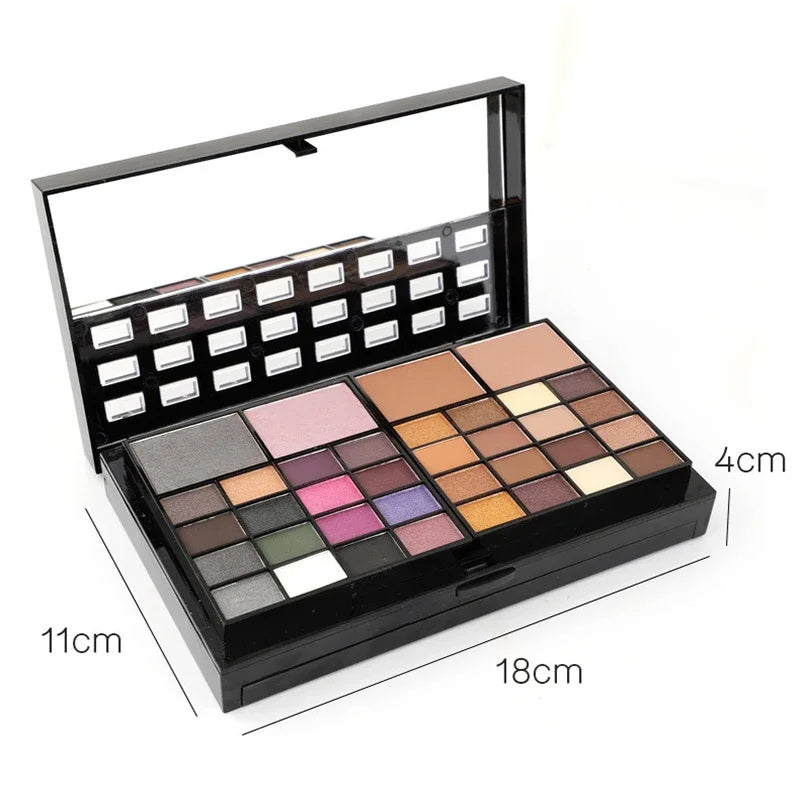 74-Color All-in-One Makeup Palette – Eyeshadow, Lip Gloss, Blush, Highlighter & Contour Kit with Mirror | Infinity Bazaar