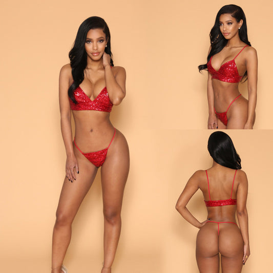 Sequins bikinis swimsuit