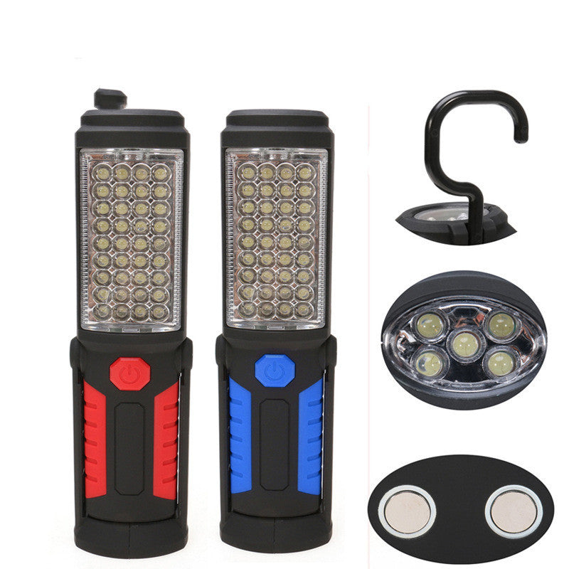 6" Emergency Work Light – 36+5 LED Rechargeable USB Work Torch with Magnetic Base, 240 Lumens, 360° Hook | Red/Blue | Infinity Bazaar