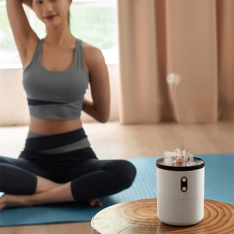 Volcanic Flame Aroma Essential Oil Diffuser – USB Portable Jellyfish Air Humidifier with Night Light & Fragrance