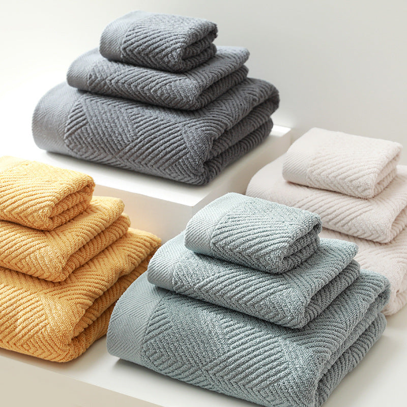 Pure Cotton Plain Three-piece 32-strand Bath Towel