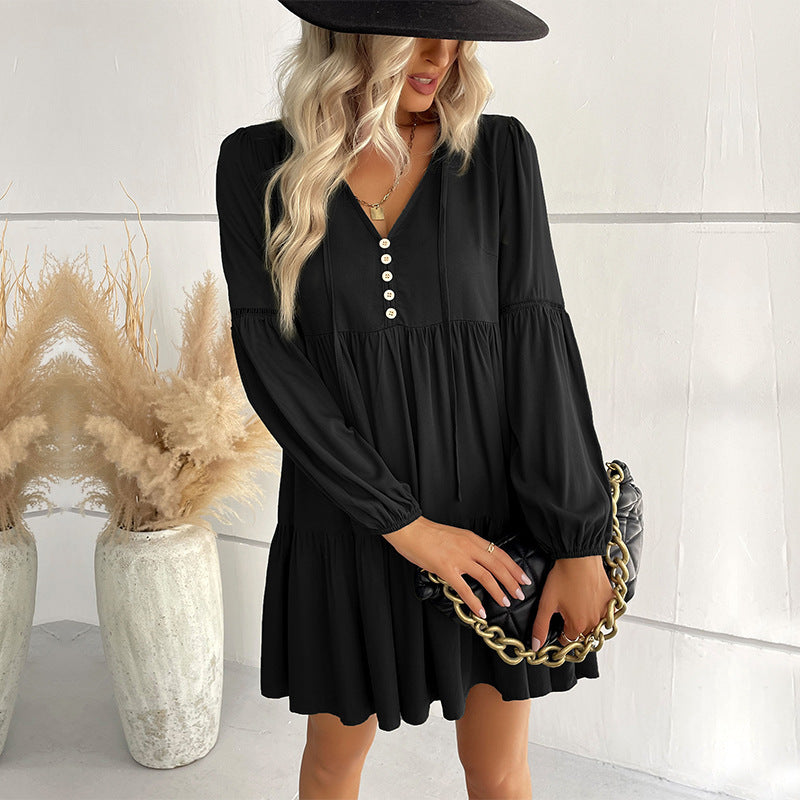 Long Sleeve Loose Mini Dress