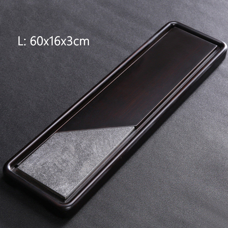 Bamboo Rectangular Heavy Bamboo Ebony Stone Japanese Tea Tray