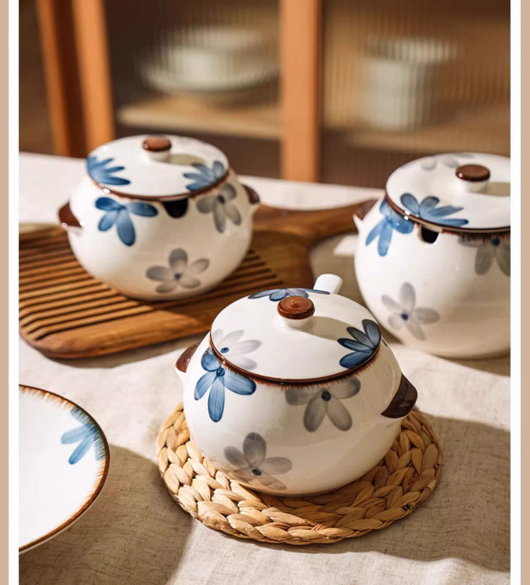 Household Ceramic High Temperature Resistant Binaural Seasoning Jar