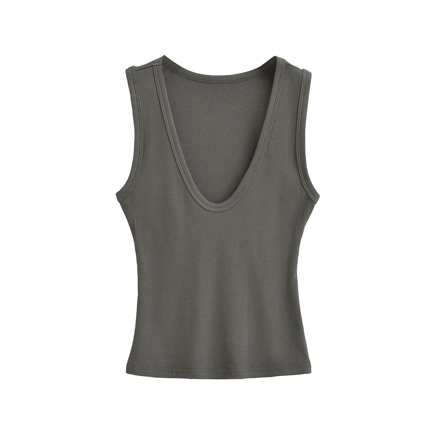 Women's Deep U-neck Vest Short Top
