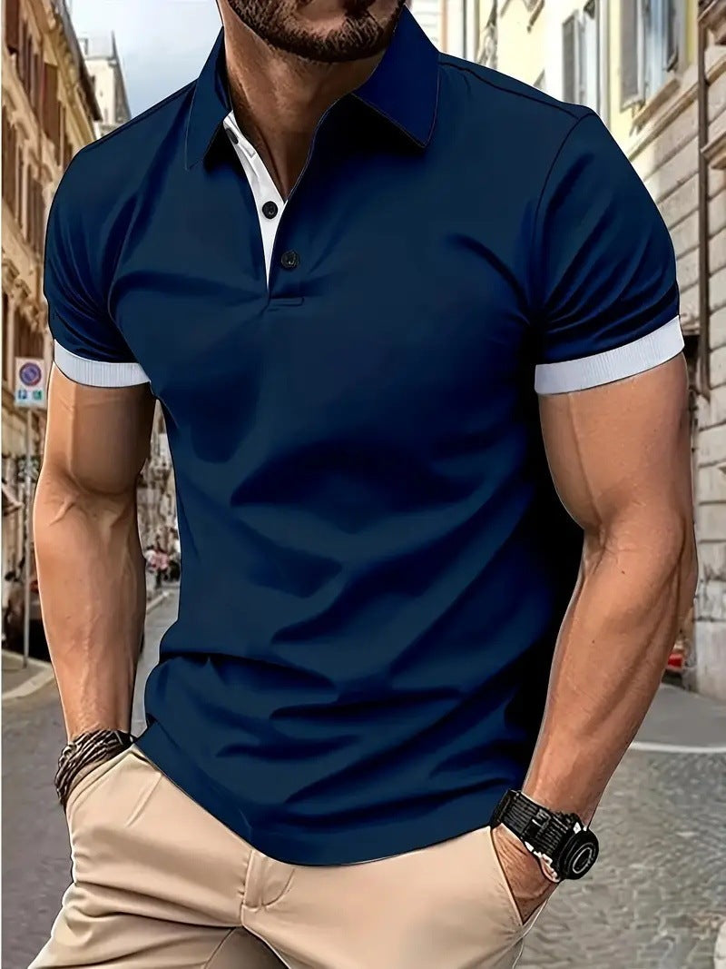 3D Solid Color Lapel Polo Shirt – Casual Slim Fit Pullover for Men, Short Sleeve Summer Style | Infinity Bazaar
