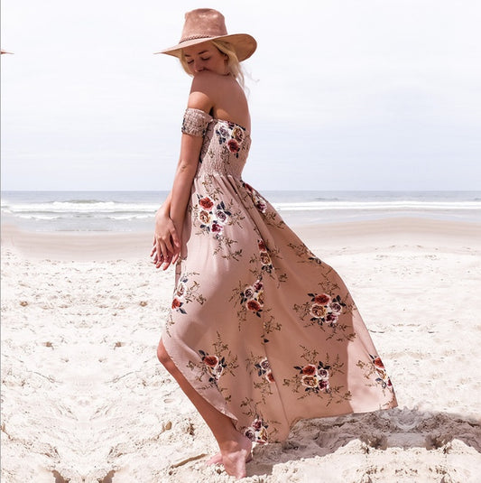 ong Boho Off-Shoulder Beach Dress for Women | Infinity Bazaar