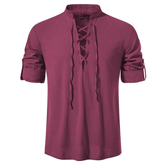 Long Sleeve Cotton And Linen Shirt