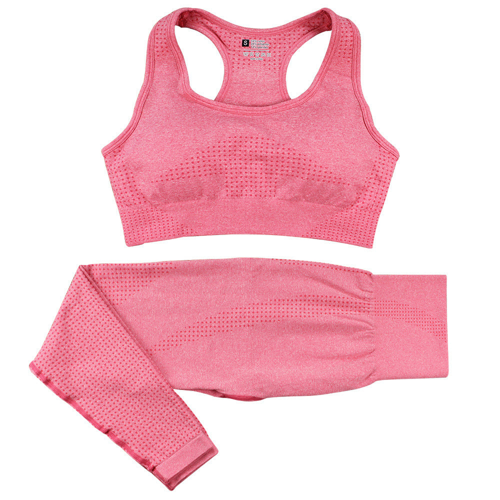 2PCS Seamless Yoga Set for Women – High Waist Leggings & Sports Top Workout Tracksuit | Infinity Bazaar