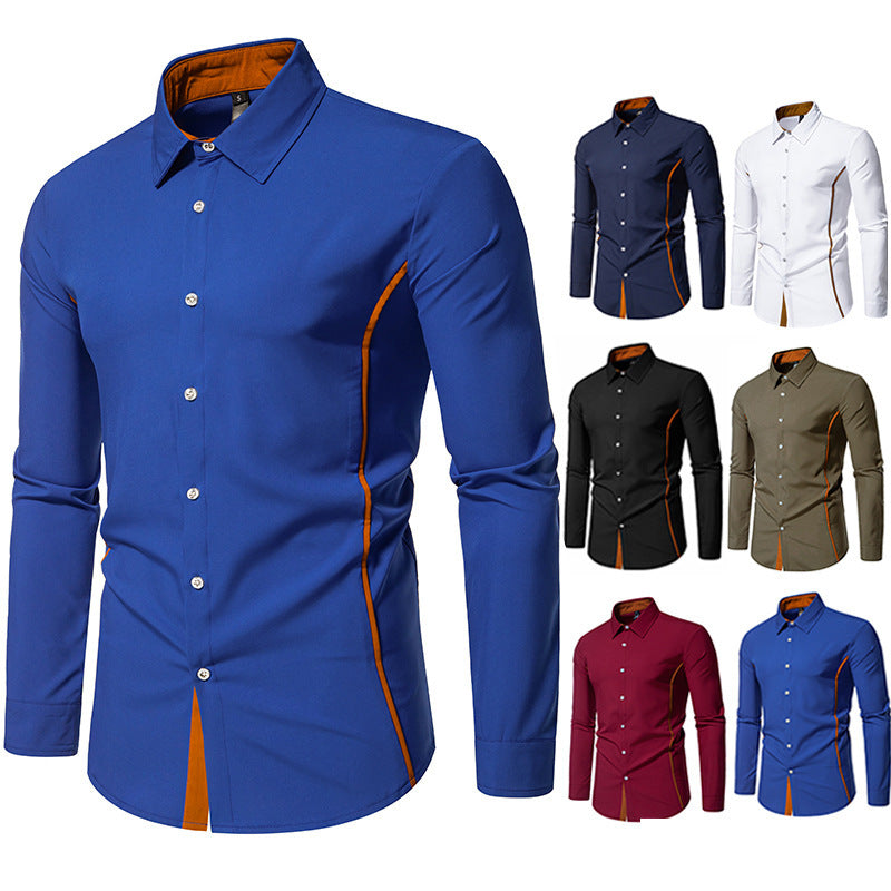 Contrast Color Casual Colour Button Up shirts