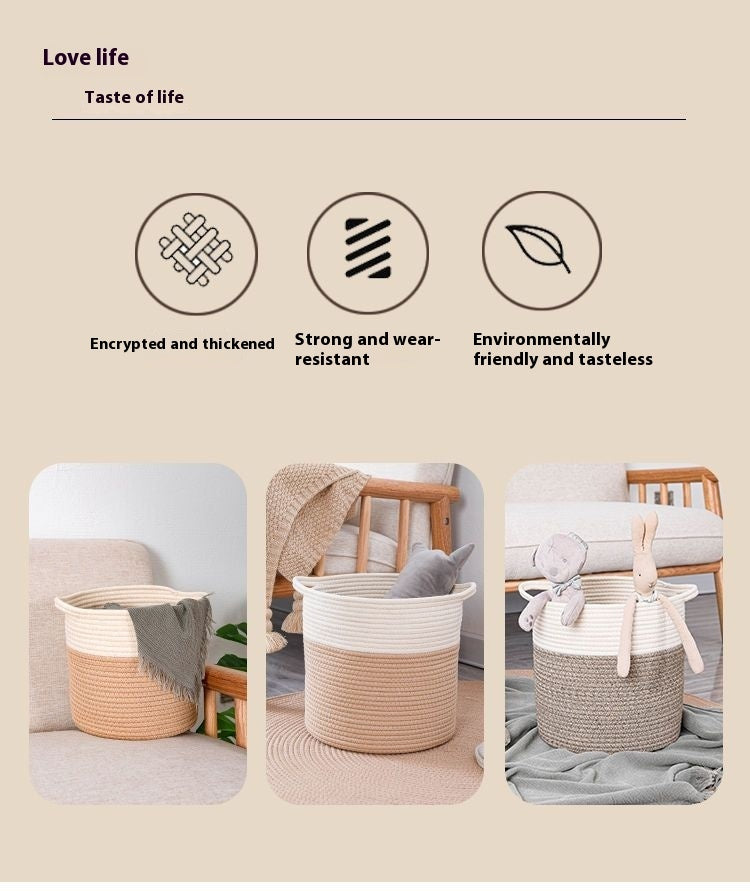 Storage Basket Dirty Clothes Basket Toy Clothes Storage Hand-woven Storage Basket