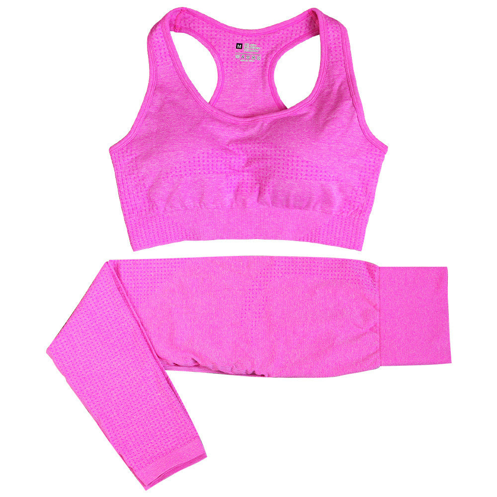 2PCS Seamless Yoga Set for Women – High Waist Leggings & Sports Top Workout Tracksuit | Infinity Bazaar