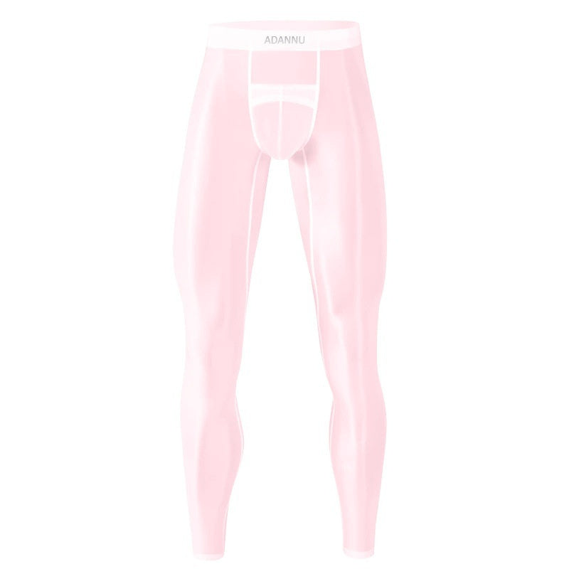 Full Face Gauze Men's Warm Ultra-thin Bottom Nine Inch Pants