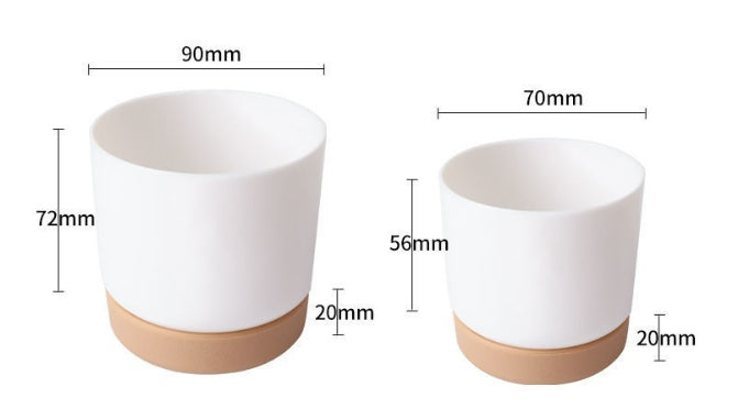 Self-absorbent Resin Succulents Melamine Plastic White Flower Pot Tool Stone