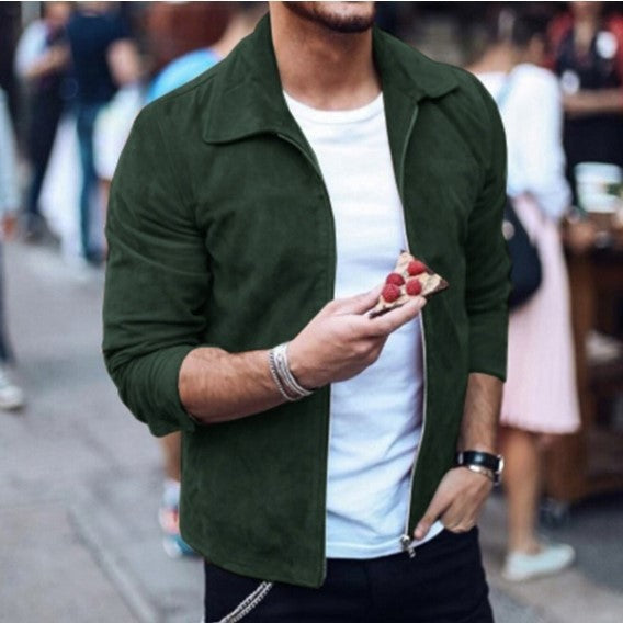 Men Slim Turn down Collar Casual Coat Outwear