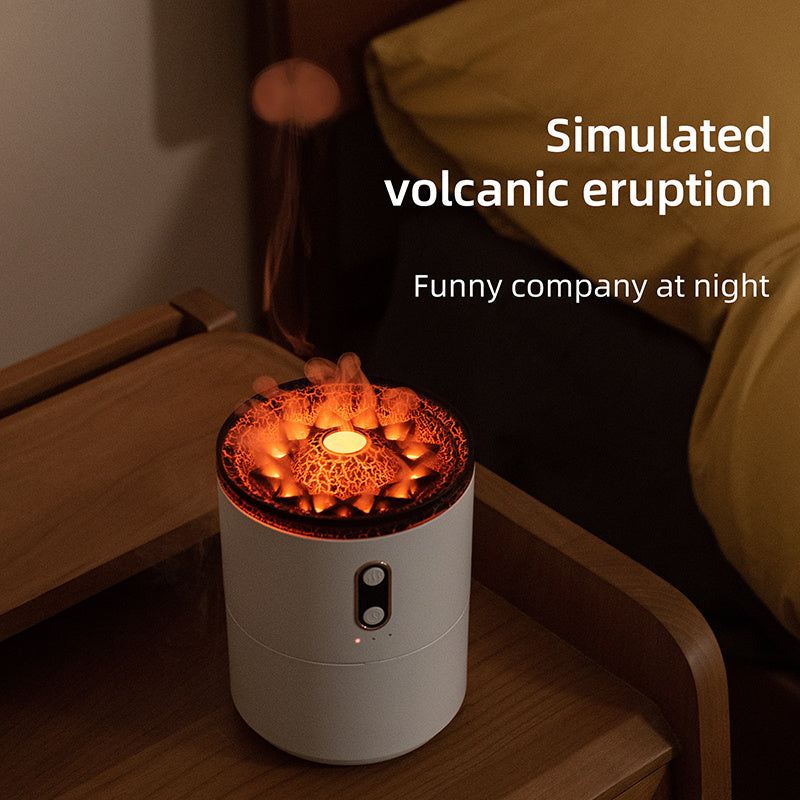 Volcanic Flame Aroma Essential Oil Diffuser – USB Portable Jellyfish Air Humidifier with Night Light & Fragrance