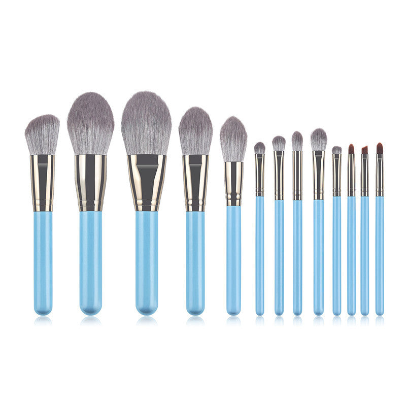 13-Piece Professional Makeup Brush Set – Wooden Handle & Synthetic Hair Kit for Makeup Artists | Infinity Bazaar