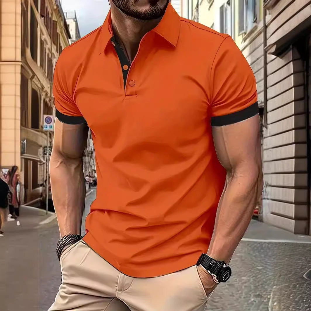 3D Solid Color Lapel Polo Shirt – Casual Slim Fit Pullover for Men, Short Sleeve Summer Style | Infinity Bazaar