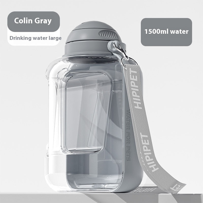 2-in-1 Dog Water & Food Bottle – Portable Leakproof Pet Dispenser with Valve Control, 1000ml/1500ml Capacity | Infinity Bazaar
