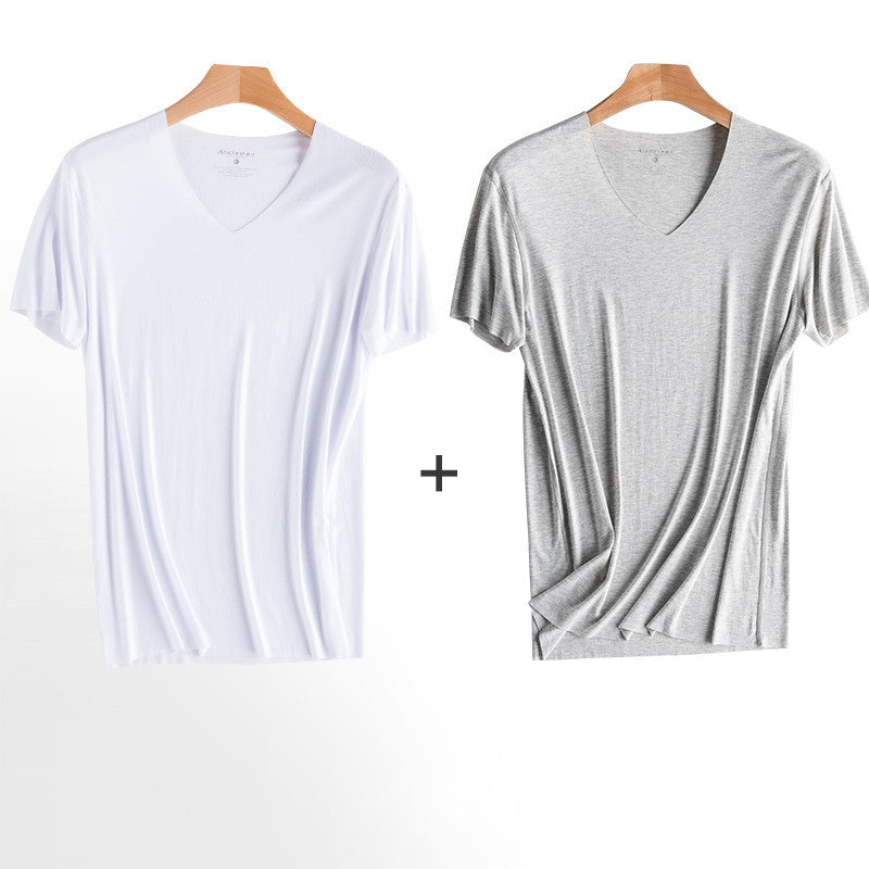 Men's Ice Silk Seamless Modal Quick Dry Sports Short Sleeve Underwear set of 2