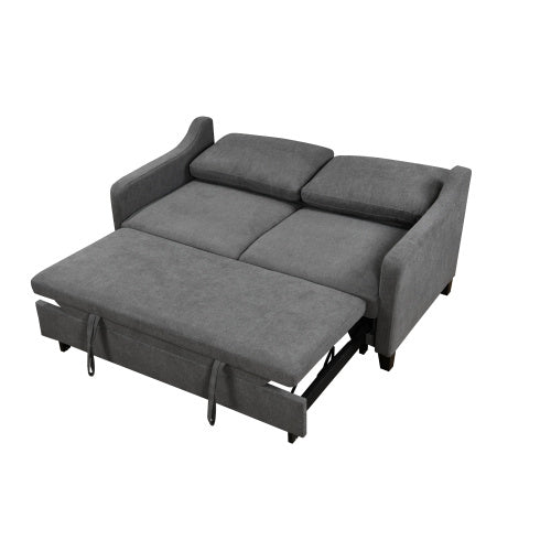 69" 3-in-1 Convertible Queen Sofa Bed – Pull-Out Futon Loveseat with Reclining Back, Modern Dark Grey Fabric| Infinity Bazaar
