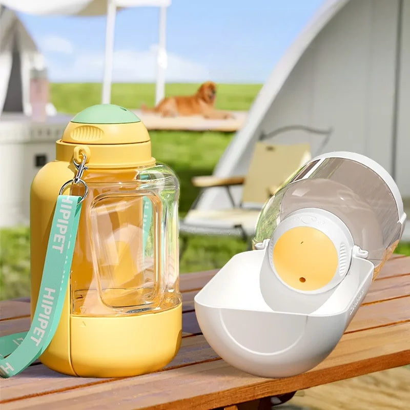 2-in-1 Dog Water & Food Bottle – Portable Leakproof Pet Dispenser with Valve Control, 1000ml/1500ml Capacity | Infinity Bazaar
