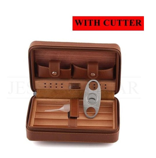 Travel Humidor – Portable Leather Cigar Humidifier Gift Box