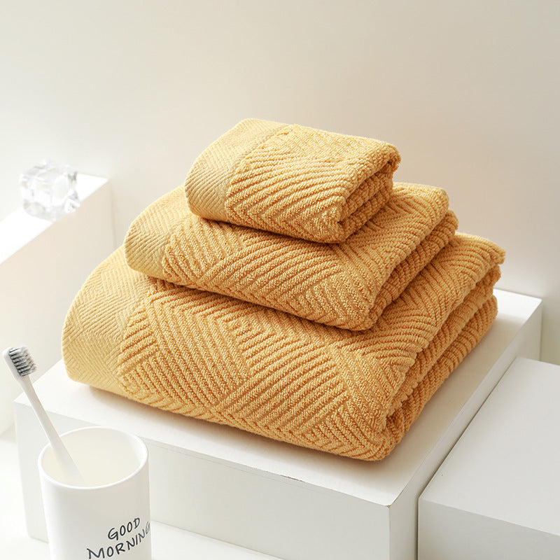 Pure Cotton Plain Three-piece 32-strand Bath Towel