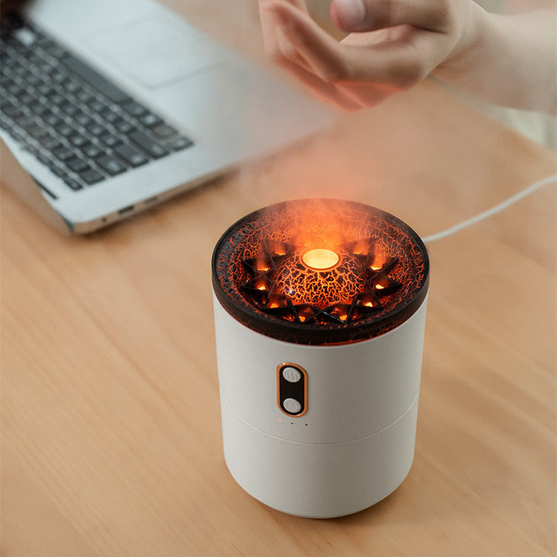 Volcanic Flame Aroma Essential Oil Diffuser – USB Portable Jellyfish Air Humidifier with Night Light & Fragrance