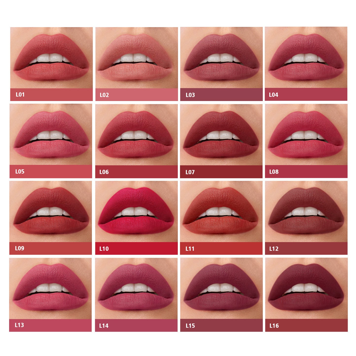16-Piece Matte Velvet Lip Gloss Set – Long-Lasting Liquid Lipstick in 4 Box Collection | Infinity Bazaar