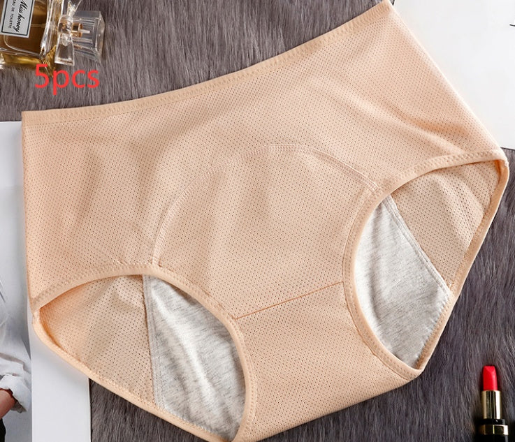 5-Pack Women’s Leak-Proof Menstrual Underwear – Seamless, Mid-Rise Period Panties with High Absorbency | Infinity Bazaar