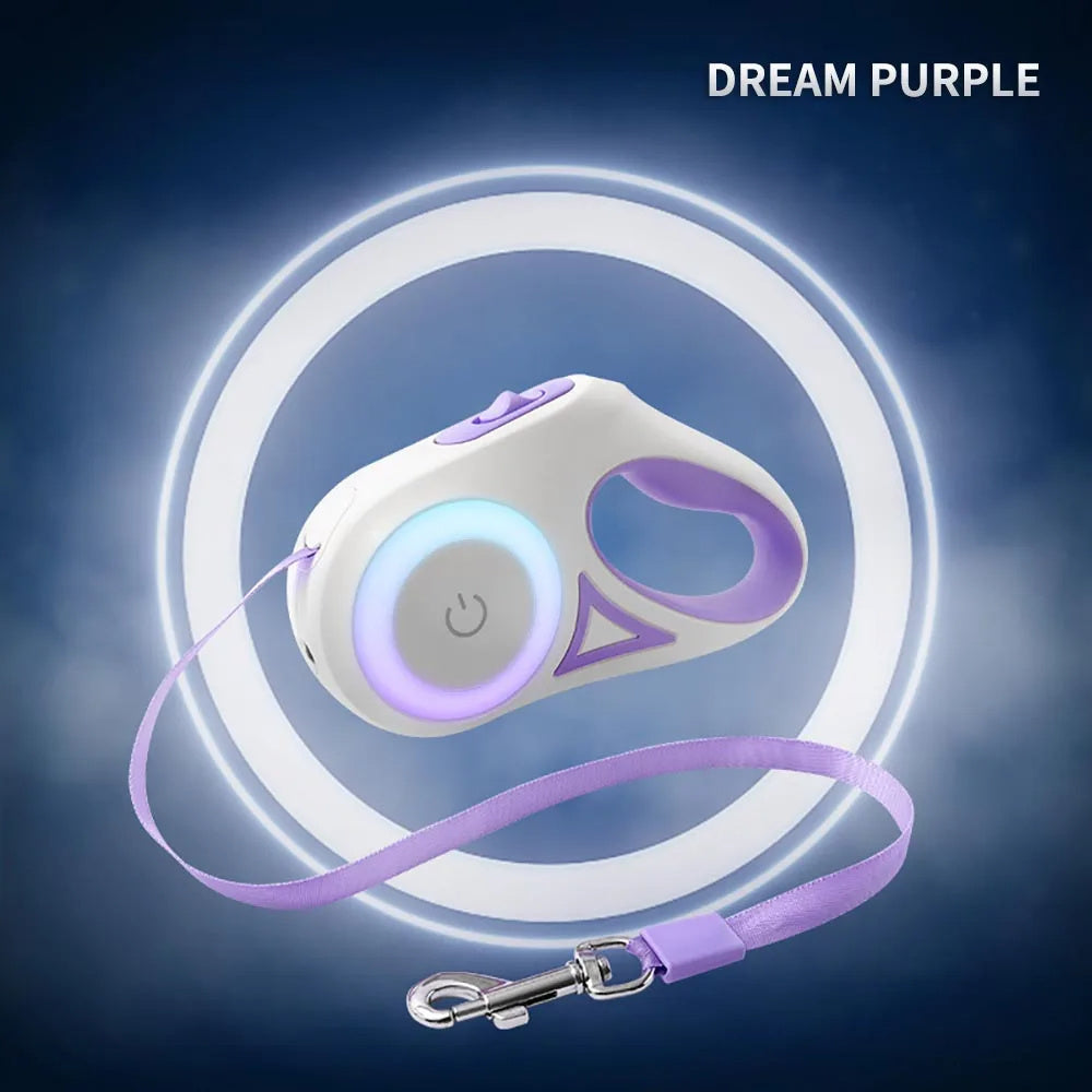 3M & 5M Retractable Dog Leash with LED Light – Tangle-Free, Durable Traction Rope for Small, Medium, Large Dogs & Cats | Infinity Bazaar