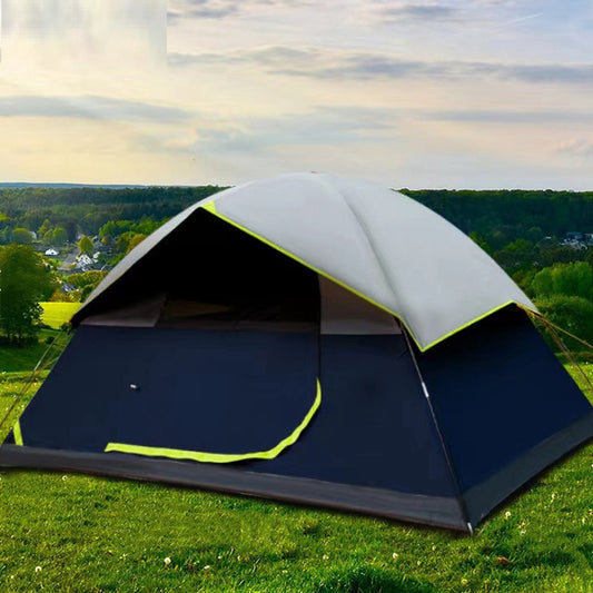 4-Person Darkroom Camping Tent – Black Coated Double-Layer Waterproof Family Backpacking Shelter | Infinity Bazaar