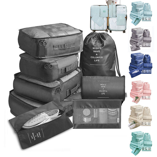 8-Piece Travel Packing Cubes Luggage Organizer Set – Waterproof Storage Bags for Clothes, Shoes, Underwear & Toiletries | Infinity Bazaar