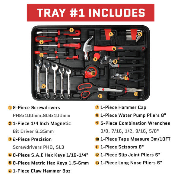 599-Piece Rolling Tool Set with 21V Cordless Drill – Heavy-Duty Home & Auto Repair Kit with Chrome-Plated Tools & Mobile Toolbox | Infinity Bazaar