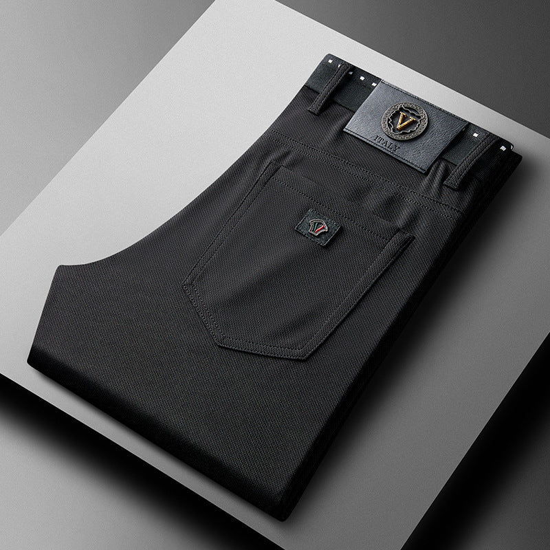Men's Jacquard Comfortable And Versatile Straight Pants
