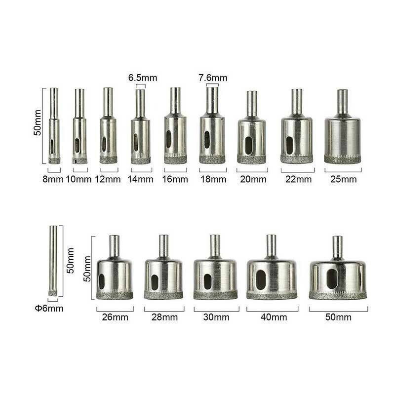 Diamond Hole Saw Drill Bit Set – 6mm to 50mm Glass & Tile Opener for Power Tools (Germany Only) | Infinity Bazaar