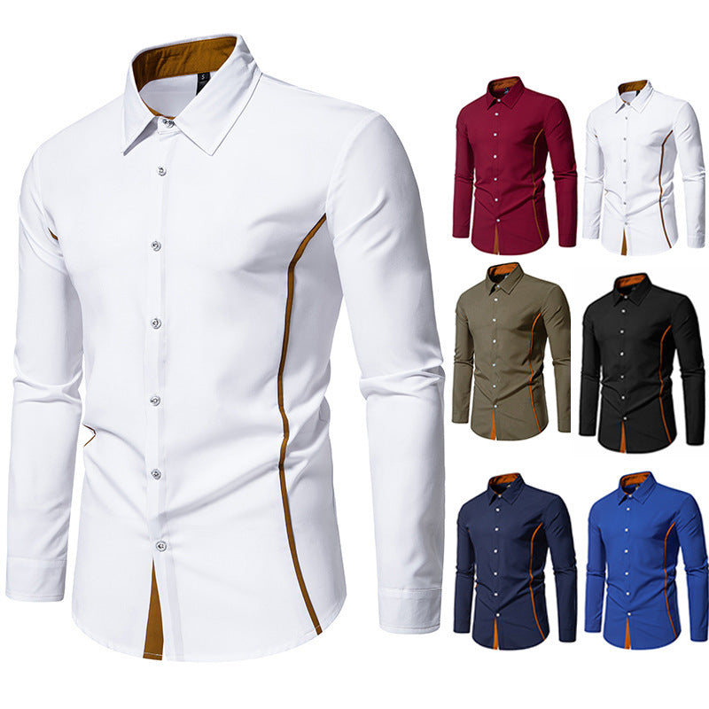 Contrast Color Casual Colour Button Up shirts