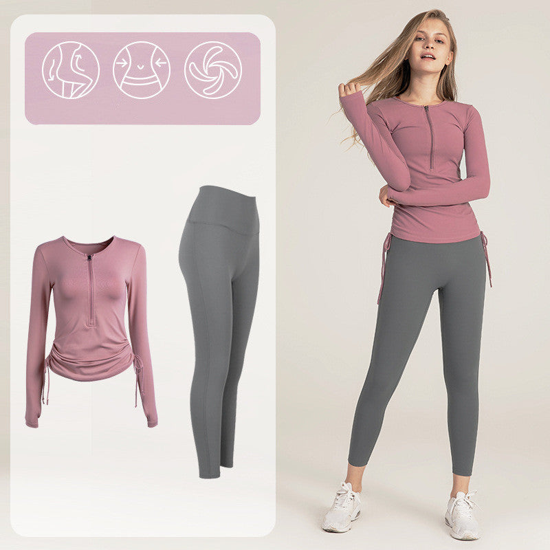 European and American Drawstring Yoga Wear