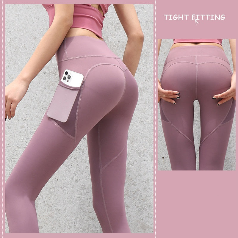 Women’s Seamless Push-Up Gym Leggings with Pockets – High Waist Running, Yoga & Fitness Pants | Infinity Bazaar