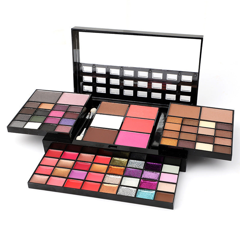 74-Color All-in-One Makeup Palette – Eyeshadow, Lip Gloss, Blush, Highlighter & Contour Kit with Mirror | Infinity Bazaar