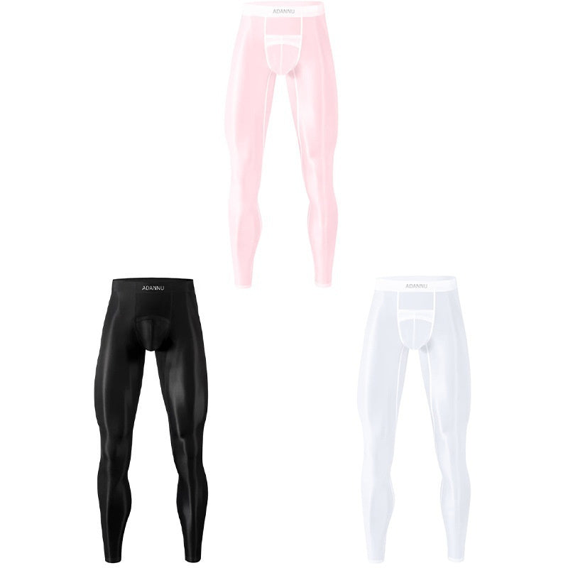 Full Face Gauze Men's Warm Ultra-thin Bottom Nine Inch Pants
