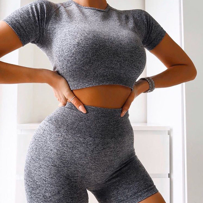 Women’s Seamless Yoga Wear Set – 2-Piece Nylon Workout Outfit | Infinity Bazaar