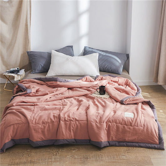 Pure Color Washed Cotton Air Conditioner Double
