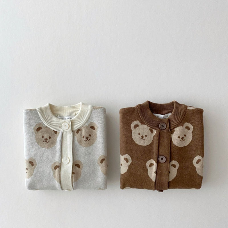 Children's Fashion Bear Sweater Coat Fashion Cute Cartoon Round Neck