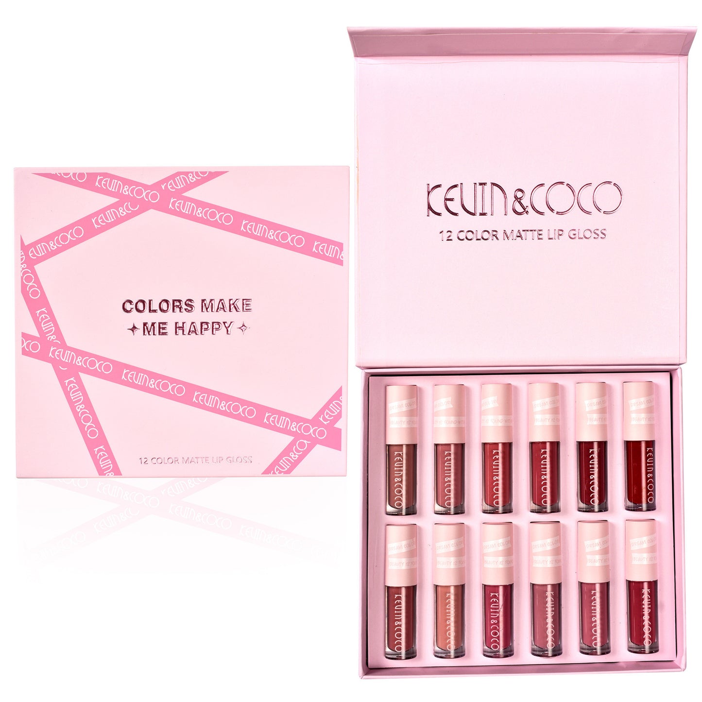 12-Color Non-Stick Cup Lip Gloss Set – Multivitamin-Enriched, Long-Lasting Shine | Infinity Bazaar