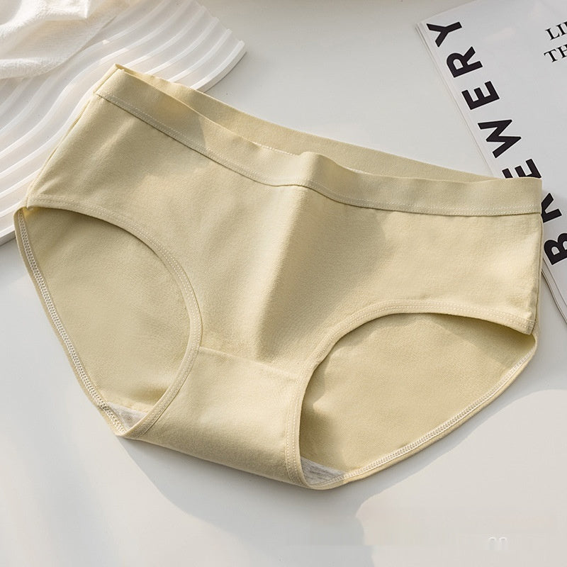 Women's Cotton Underwear Cotton Mid Waist Traceless Briefs Cotton