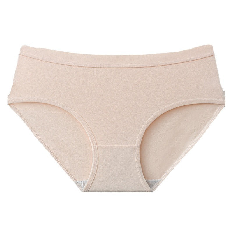 Women's Cotton Underwear Cotton Mid Waist Traceless Briefs Cotton