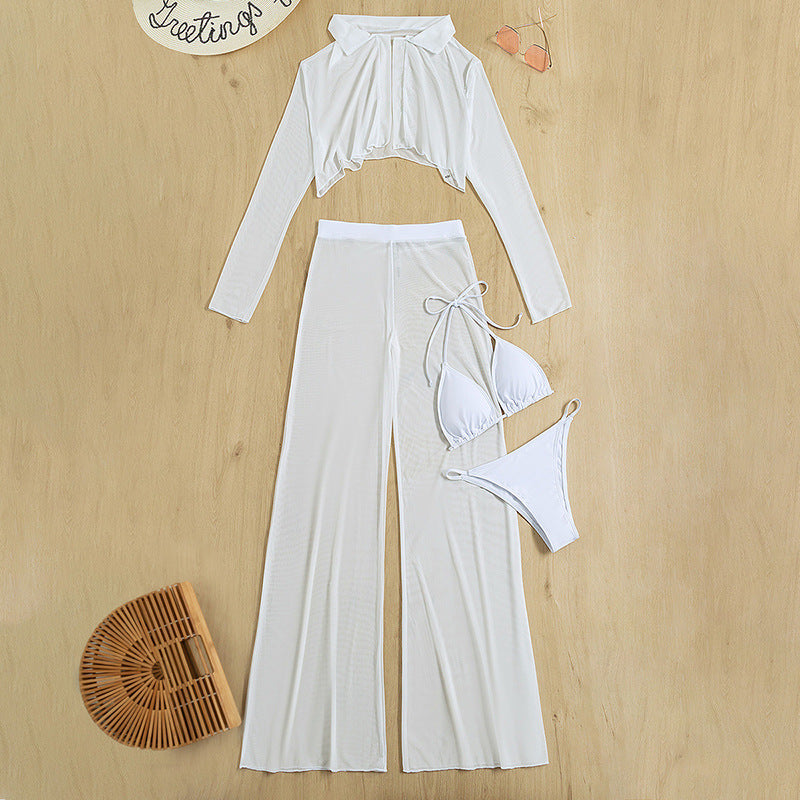 Women's Summer Beach Swimsuit Split Four-piece Set